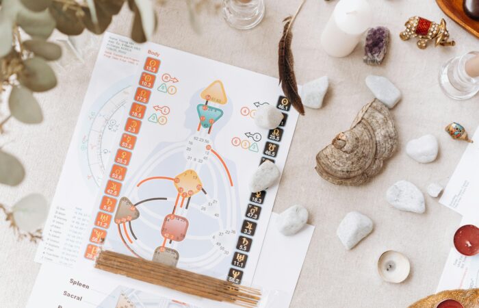 Çakra taşlarıyla hizalanmış insan silueti, enerji tıkanıklığı, aura temizliği, doğal taşlarla enerji dengesi, spiritüel blokajlar